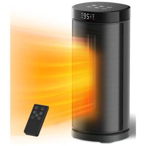 Aquecedor Elétrico de Cerâmica com Controle Remoto e Temporizador, 1500W 110V, Sunnote, Preto