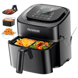 Fritadeira Elétrica Air Fryer 6L Nuwave Brio Preta 10 em 1 Sonda Digital 1800W Cesto Antiaderente 110V
