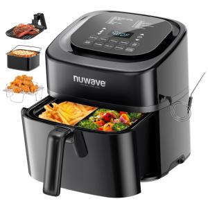 Fritadeira Elétrica Air Fryer 6L Nuwave Brio Preta 10 em 1 Sonda Digital 1800W Cesto Antiaderente 110V