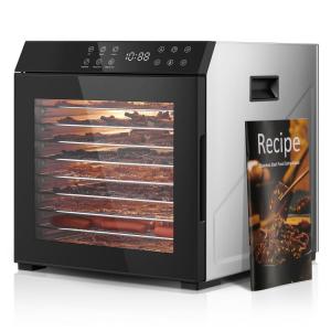 Desidratador de alimentos para carne seca 1000W. 10 bandejas com grande espaço de secagem de 2,75 metros, controle de