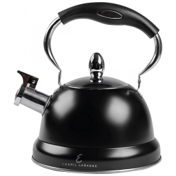 Chaleira de Chá 2.5 Litros em Aço Inoxidável com Alça Ergonómica, Emeril Lagasse, Preto