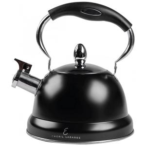 Chaleira de Chá 2.5 Litros em Aço Inoxidável com Alça Ergonómica, Emeril Lagasse, Preto