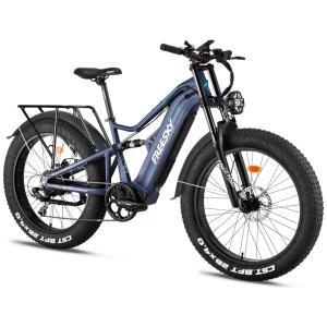 Bicicleta Elétrica FREESKY Swift Horse Pro Azul-Cinza | Autonomia 190 km, Velocidade 56 km/h, Motor BAFANG 1000W, Bateria 48V 30Ah