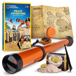 Pirate Adventure Activity Kit – Brinquedo Educativo de Escavação e Navegação, STEM para Crianças, Presente Criativo, National Geographic