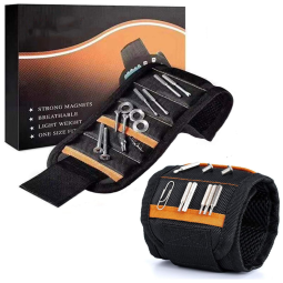 Pulseira Magnética para Pregos, Parafusos e Chaves, NXYS STAR, Preto