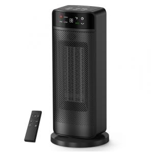 Aquecedor Elétrico Portátil com Controle Remoto, Display Digital, Temporizador 24H e Proteção de Segurança, 110V 1500W, Pereysi