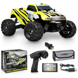 LAEGENDARY Carro de Controle Remoto Escala 118, 4x4 Off Road para Adultos e Crianças com Bateria Recarregável, Amarelo