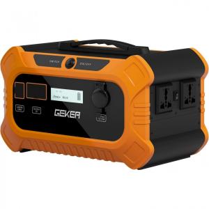 GEKER Gerador de Energia Solar Portátil 500Wh, 110V, 250W com 2 Tomadas AC, Preto