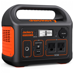 Gerador de Energia Solar Portátil Explorer 300 com Bateria de Lítio 293Wh e Saída AC de 110V, Jackery, Preto e Laranja