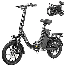 Bicicleta Elétrica Dobrável Hoverfly 500W, 25 km/h, Alcance 45 km, Rodas 16", Bateria Removível, Suspensão Dupla, Freios a Disco, Preta