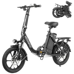 Bicicleta Elétrica Dobrável Hoverfly, 500W de Pico, 25 km/h, 45 km de Alcance, Rodas 16", Bateria Removível, Suspensão Dupla, Freios a Disco