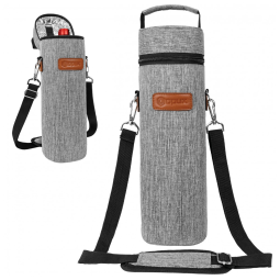 Bolsa Térmica para Vinho OPUX, Porta-Garrafa de Vinho Isolado com Alça para Viagem, Picnic e Praia, Presente para Mulheres e Homens - Cinza