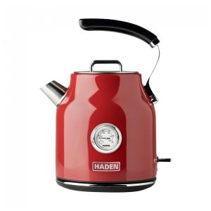 Chaleira Elétrica 1.7L em Aço Inoxidável com Desligamento Automático e Termômetro Embutido, 1500W, 110v, HADEN 75000, Vermelho