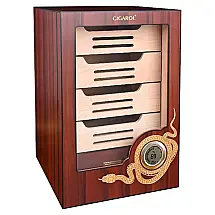 Umidor de Charutos Cigarol Marrom Madeira Cedro 4 Níveis Higrômetro Digital 100-150 Charutos
