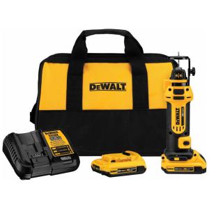 Kit Recortadeira 26.000 RPM com 2 Baterias 20V, 1 Carregador e Bolsa de Transporte, 110v, DEWALT DCS551D2, Amarelo