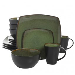 Aparelho de Jantar com 16 Peças em Esmalte Duplo Reativo, Gibson Soho, Verde