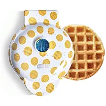 Mini Máquina de Waffles Antiaderente, 1 Fatia, 350W, Branca, 110v, DASH DMW100WP, Branco