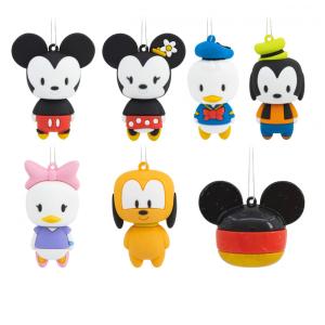 Conjunto com 2 Enfeites Natalinos Surpresa Hallmark Disney Mickey Mouse, Plástico Inquebrável 3,1x5,7x3,8 cm