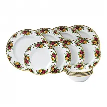Aparelho de Jantar Royal Albert Old Country Roses 12 Peças Bone China Serviço para 4