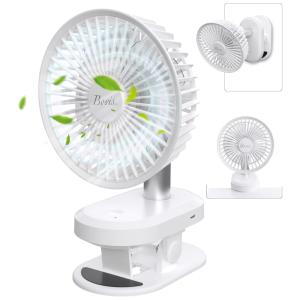 Ventilador de Mesa 4 em 1, Bateria Recarregável 4000mAh até 18H, Pequeno Portátil, 5V Ultra Silencioso, Bovisbws F20, Branco