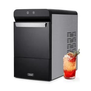 Máquina de Gelo em Aço Inoxidável com Capacidade para 13,6 kg em 24H e Painel Digital, 110V 360W, Gevi Household V20, Preta