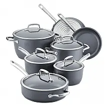 Conjunto de Panelas e Frigideiras Antiaderentes Anodizadas, 12 Peças, ANOLON 81133, Cinza