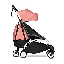 Carrinho de Bebê Portátil Vira Bolsa com Encosto Reclinável, Arnês de 5 Pontos e Bolso Traseiro com Zíper, Babyzen Yoyo2, Rosa Claro
