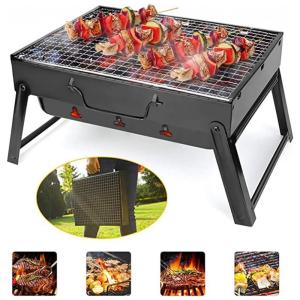 Churrasqueira a Carvão Portátil para 5 Pessoas, DGPOAD, Preto