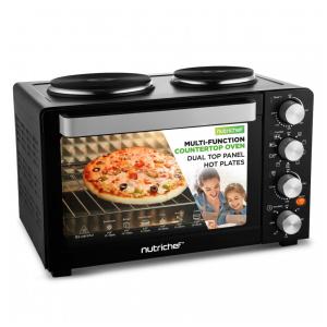 Forno Elétrico Nutrichef 30 Litros 2 Resistências 1500 Watts 7 Funções - Assar, Grelhar, Tostar e Mais - Com Bandeja de Assar.