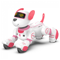 Robô Cachorro Interativo Rosa – SONOMO, Controle Programável e Acrobático para Crianças (Idade 3-8 anos)
