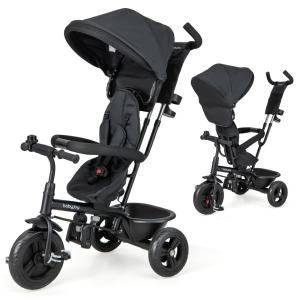 Triciclo Infantil para Passeio com Assento Ajustável 4 Estágios, Idade Recomendada 1 a 5 Anos, BABY JOY FR HU78 R5, Azul