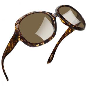 Óculos de Sol Feminino com Proteção UV, Joopin B16, Cristal Marrom