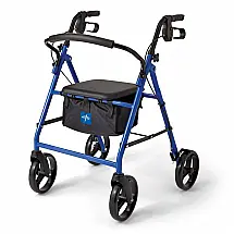 Andador Adulto Idoso com Apoio de Braço, Assento Acolchoado e Cesto, Suporta até 158 kg, MEDLINE MDS86850EBS8, Azul