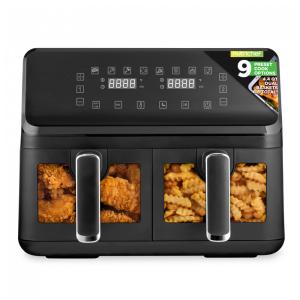 Fritadeira Elétrica Air Fryer com Cesta Dupla de 8 Litros e Display Digital Personalizado, 110V 1700W, NutriChef, Preta