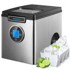 Máquina de Gelo até 12 kg em 24H Portátil com Painel Digital, 150W, 110v, COZEEMAX, Prateado