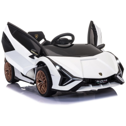Carro Elétrico Infantil Lamborghini a Bateria 12V com Controle Remoto e Portas Giratórias, Tobbi, Branco
