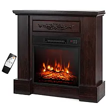 Lareira Elétrica Costway 81x76cm 1400W Chamas 3D Controle Remoto Portátil 110V