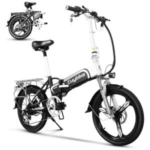 Bicicleta Elétrica 7 Velocidades com Freio a Disco e Luz Dianteira, 500W, AULOOR, Cinza