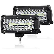 LITE WAY Farol de Milha LED Off Road 17,8cm 24000 Lúmens 9 30V 6000k Linha Tripla Impermeável