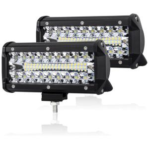 LITE WAY Farol de Milha LED Off Road 17,8cm 24000 Lúmens 9 30V 6000k Linha Tripla Impermeável