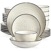 Aparelho de Jantar com 24 Peças de Cerâmica Ideal ara 6 Pessoas, vancasso Verde