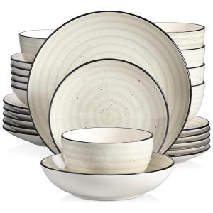 Aparelho de Jantar com 24 Peças de Cerâmica Ideal ara 6 Pessoas, vancasso Verde