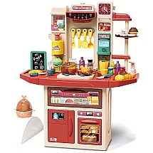 Cozinha de Brinquedo Realista com 65 Peças para Crianças de 1 a 5 Anos, BeiBeGood, Marrom