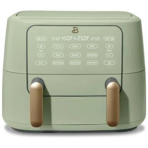 Air fryer Beautiful 9L dupla zona com divisor e bandejas crocantes Digital Touchscreen 1700W 110V verde