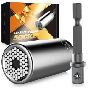 Chaves Profissionais Soquetes Universais de 7 a mm, KUSONKEY US TO 7 19, Prateado