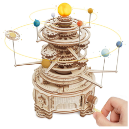 Quebra Cabeças 3D Sistema Solar Mecânico para Crianças e Adultos, 316 Peças, ROBOTIME, Marrom