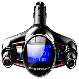 QAE Adaptador Transmissor Bluetooth FM Veicular USB AUX, Preto