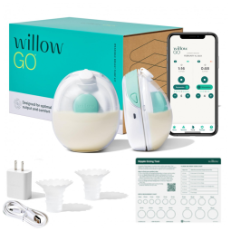 Bomba Tira Leite Dupla Portátil com 2 Modos, 9 Níveis de Sucção, WILLOW, Branco
