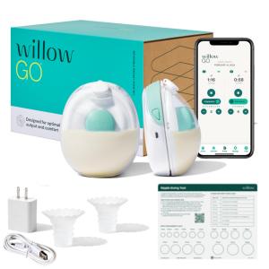 Bomba Tira Leite Dupla Portátil com 2 Modos, 9 Níveis de Sucção, WILLOW, Branco