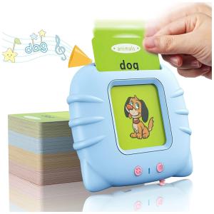 Flash Card em Inglês Educativo 224 Palavras para Crianças a Partir de 2 Anos, WANIWU V5, Azul